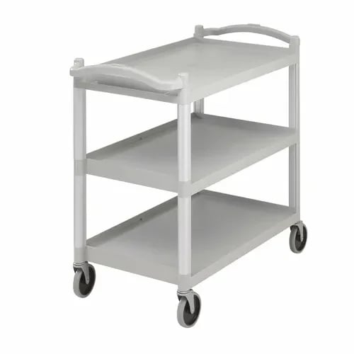 Cambro BC340KD480 3-Shelf 400 Lb. Capacity Speckled Gray Utility Bus Cart