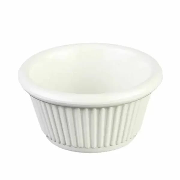 Thunder Group ML509B1 Bone 2 oz. Fluted Melamine Ramekin | Case of 12