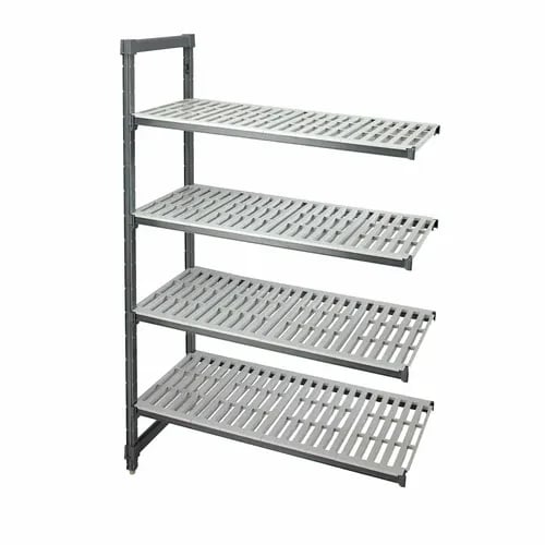 Cambro Camshelving EA186064V4580 4-Shelf Polypropylene Brushed Graphite Add-On Shelving Unit 60"W X 18"D X 64"H