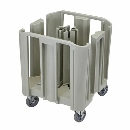 Cambro ADCSC480 Polyethylene 4 Speckled Gray Dish Caddy With 4 Adjustable Dividers