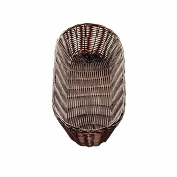Tablecraft 2418 Black Oblong Woven Basket 15" x 6" x 3 | Case of 12