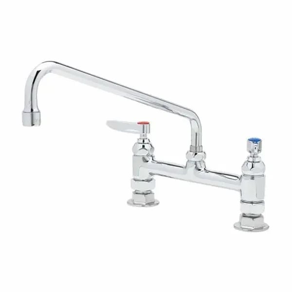 T&S B-2280 8" Deck Mount Double Pantry Faucet with 12" Swing Spout Nozzle