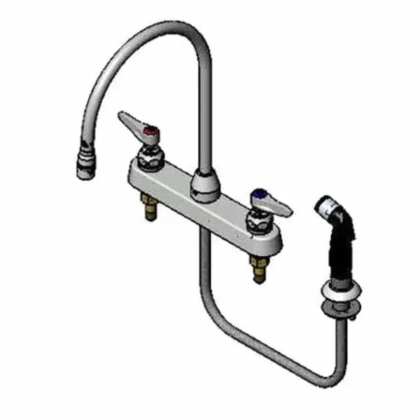 T&S B-1174 8" Deck Mount Lavatory Faucet with 8" Swing Spout Nozzle