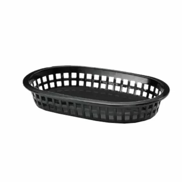 Tablecraft 1073BK A La Carte Black Oval Platter Basket 9-1/4" x 6" x 1-1/2" | Case of 36
