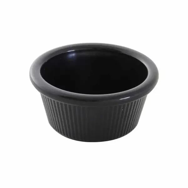Thunder Group PL531BL1 3 oz. Fluted Black Plastic Ramekin | Case Of 12