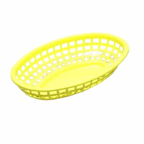 Tablecraft 1074Y Yellow Oval Platter Basket 9-1/4" x 6" x 1-3/4" | Case of 36
