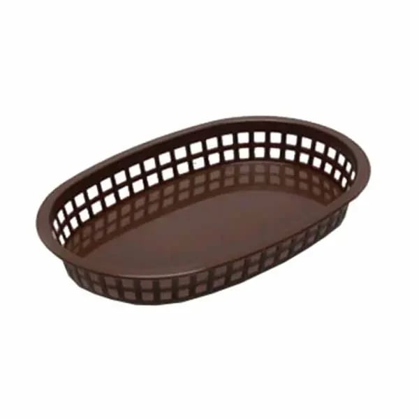 Tablecraft 1076BR Brown Oval Chicago Platter Basket 10-1/2" x 7" x 1-1/2 | Case of 36