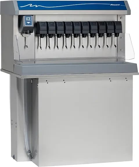 Follett Vision™ Series VU300M24DL Drop-In Ice and Beverage Dispenser 300 Pound Storage Lever Dispense Cube, Nugget Style Ice — 115V, 1PH