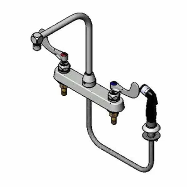 T&S B-1175 8" Deck Mount Workboard Faucet