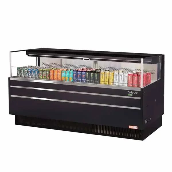 Turbo Air TOM-72L-UF-B-1S-N Black Horizontal Open Display Case Merchandiser 70-3/4"W