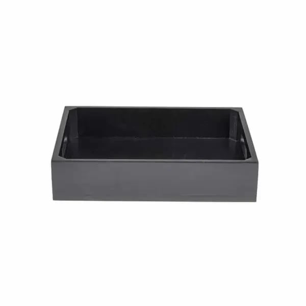Tablecraft CRATESB12BK Half Size Black Wood Display Crate 2-3/4" Deep