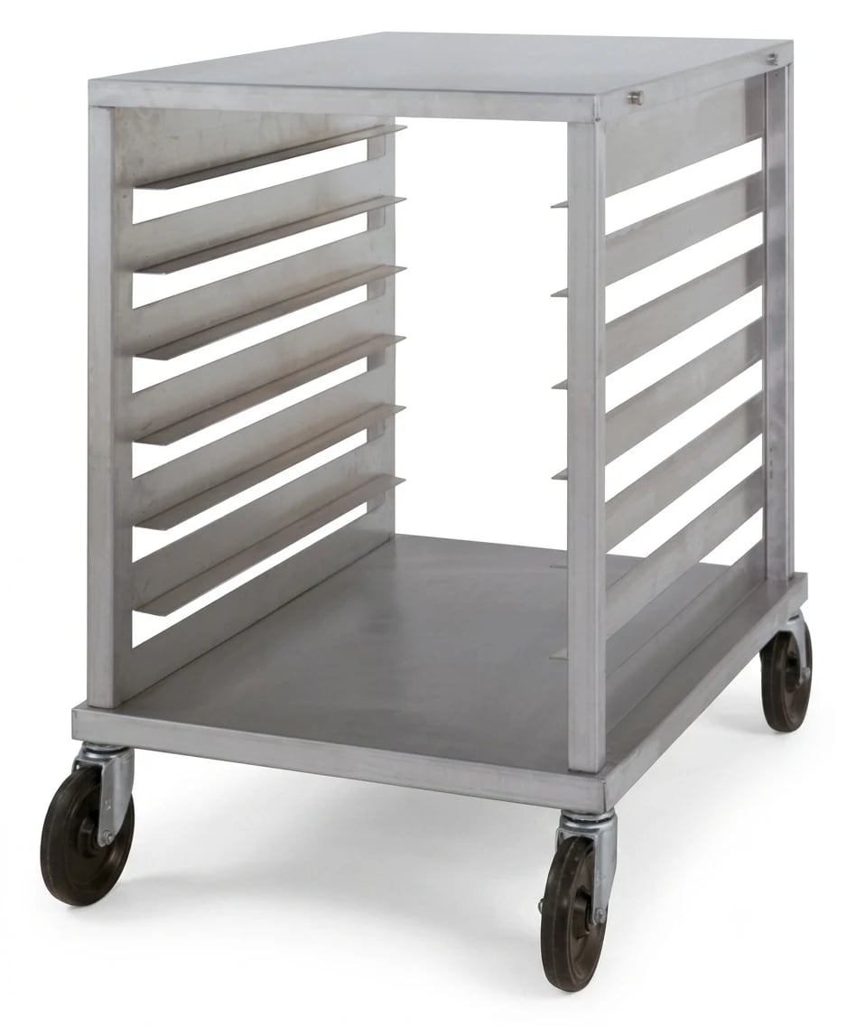 Nu-Vu® SB-1 Portable Aluminum Pan Rack Single Width Knock-Down Style End-Loaded 7 Pan Capacity