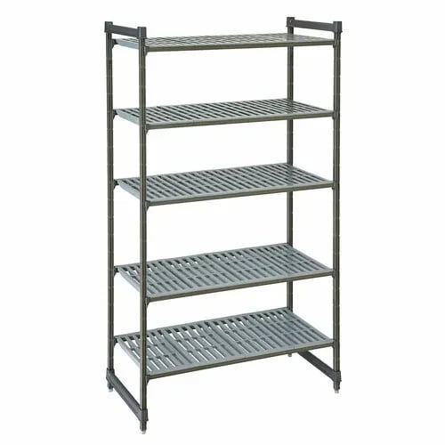 Cambro Camshelving CBU214884V5580 5-Shelf Polypropylene Brushed Graphite Shelving Kit 48"W X 21"D X 84"H