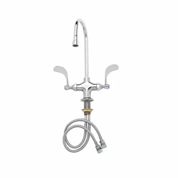 T&S B-0300-VR4 Single Hole Deck Mount Double Pantry Faucet with 5-3/4" Gooseneck Spout