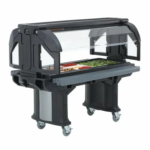 Cambro Versa Food Bar VBR5110 4-Pan Black Cold Food Serving Counter