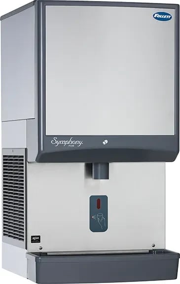 Follett Symphony Plus™ 50CI414W-SI Countertop Ice-Only Dispenser 425 Pound Daily Production 50 Pound Storage SensorSAFE™ Dispense Nugget Style Ice — 115V, 1PH