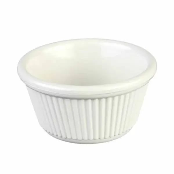 Thunder Group ML532B1 Bone 4 oz. Fluted Melamine Ramekin | Case of 12