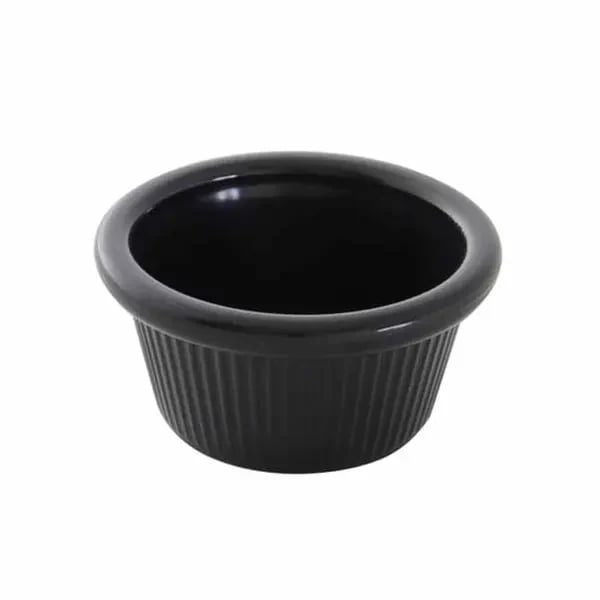 Thunder Group PL509BL1 2 oz. Fluted Black Plastic Ramekin | Case Of 12