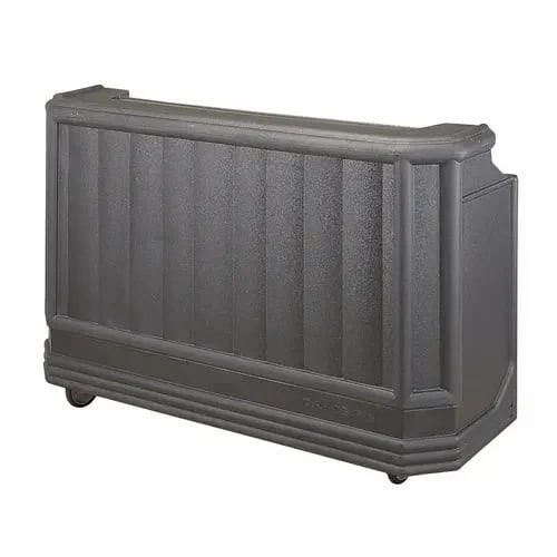 Cambro Cambar BAR730PM191 Granite Gray Portable Bar 7-Bottle Speed Rail 8-Button Soda Gun Portable Bar 72-3/4"W X 26"D X 48"H