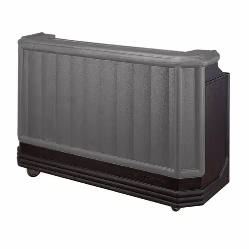 Cambro Cambar BAR730PM420 Granite Gray Portable Bar 7-Bottle Speed Rail 8-Button Soda Gun Portable Bar 72-3/4"W X 26"D X 48"H