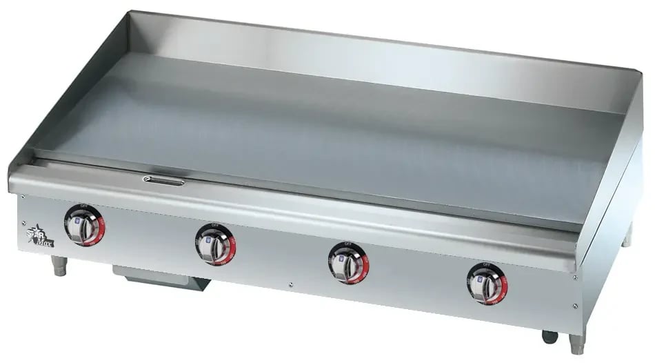 Star 548TGF Star-Max® Series Electric Countertop Griddle 48 Inch Wide Electrical Snap-Action Thermostat Control Rectangle Polished Steel 1 Inch Thick Plate Medium-Duty —...