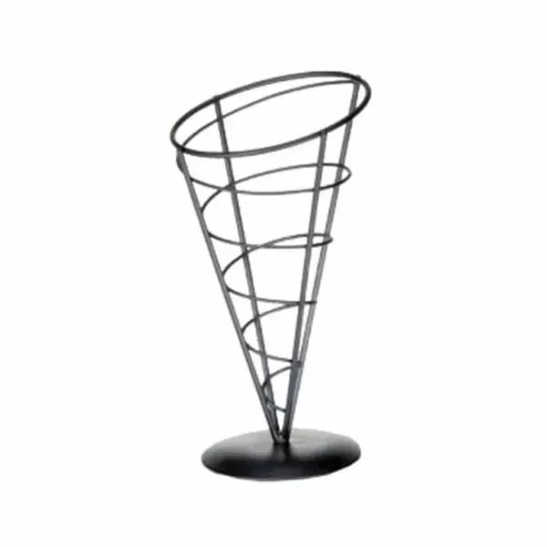 Tablecraft AC59 Black Metal Vertigo Appetizer Cone 5" x 9"