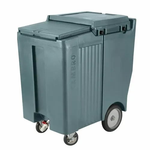 Cambro Slidinglid ICS200TB401 200 Lb. Slate Blue Mobile Ice Caddy
