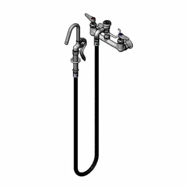 T&S B-0612 8" Wall Mount Pot Filler Faucet with 68" Hose