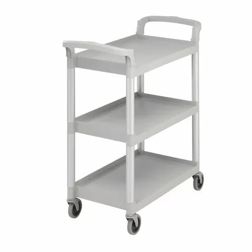 Cambro BC331KD480 3-Shelf 300 Lb. Capacity Speckled Gray Utility Bus Cart