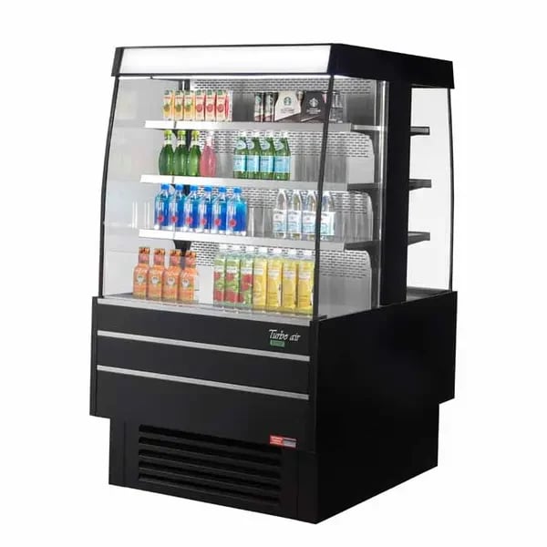 Turbo Air TIOM-36SB-N Black Open Island Display Case Merchandiser 39-3/8"W