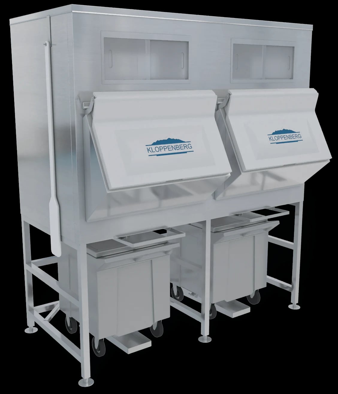Kloppenberg IFS2700-250 Gravity Dispense Ice Bin 3739 Pound Capacity Stainless Steel Interior Cube, Flake, Nugget Ice Compatibility
