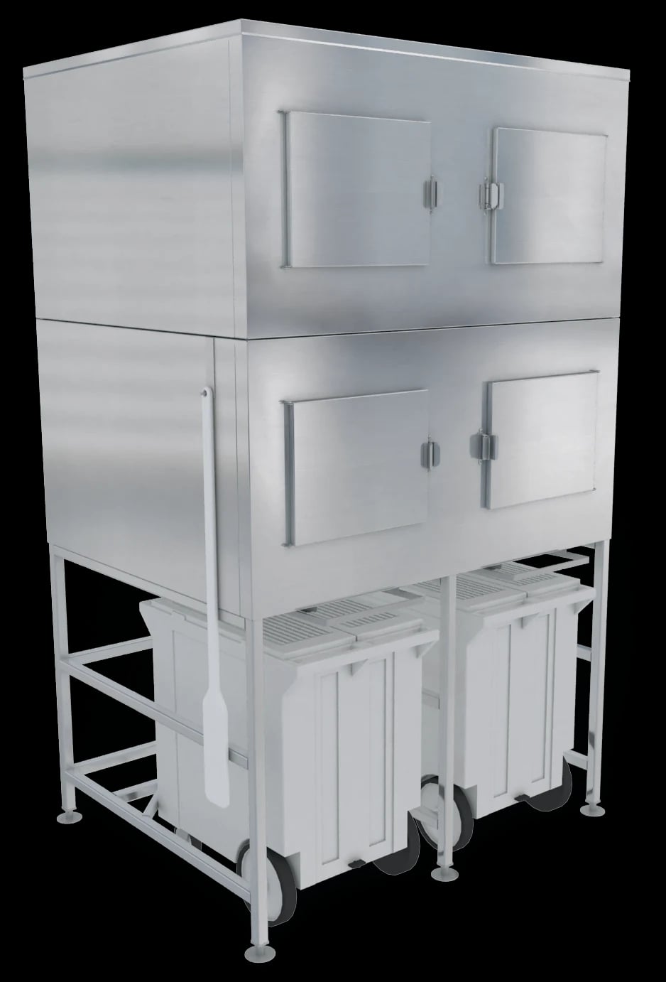 Kloppenberg SPS-2-SL Gravity Dispense Ice Bin 2500 Pound Capacity Polyethylene Interior Cube, Flake, Nugget Ice Compatibility