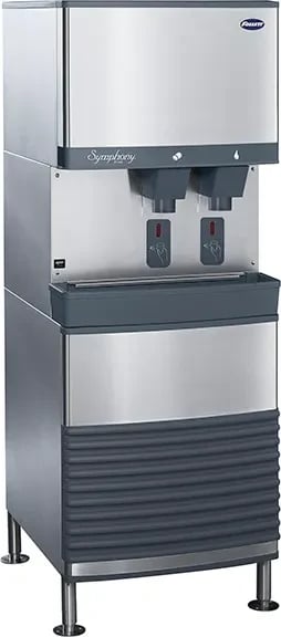 Follett Symphony Plus™ 110FB414W-S Freestanding Ice and Water Dispenser 425 Pound Daily Production 90 Pound Storage SensorSAFE™ Dispense Nugget Style Ice — 115V, 1PH
