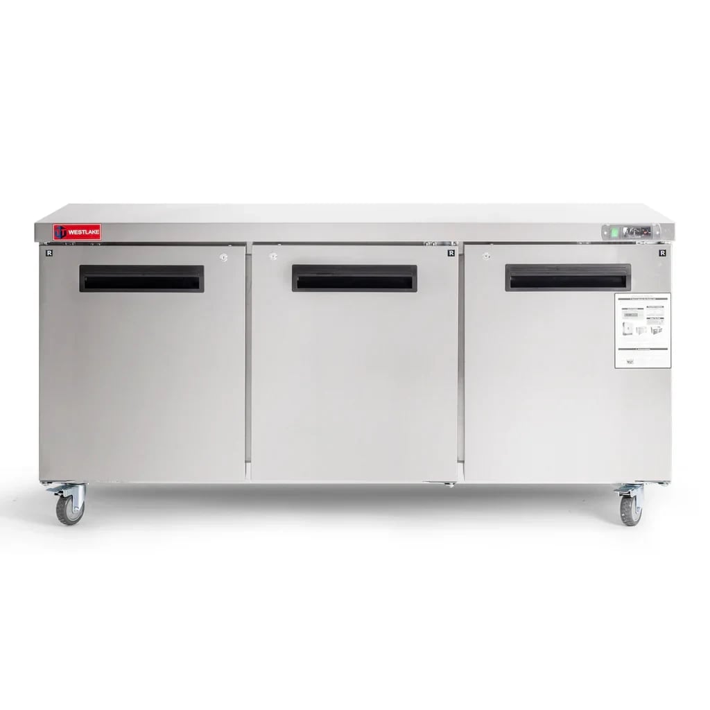 WestlakeWKTR-72B Undercounter Refrigerator 3 Door 33-40°F