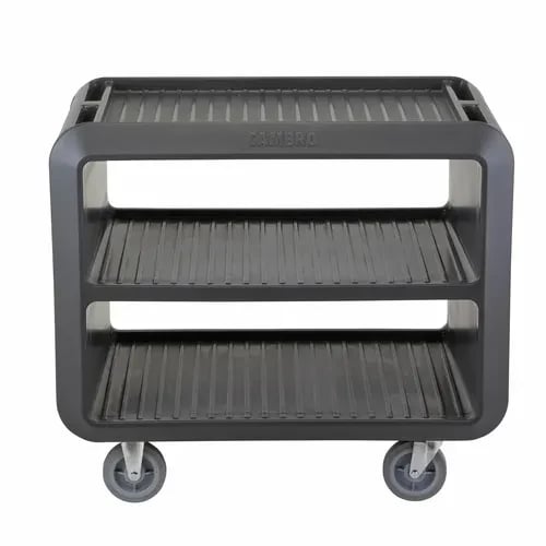 Cambro SC337615 3-Shelf 600 Lb. Capacity Charcoal Gray Utility Bus Cart