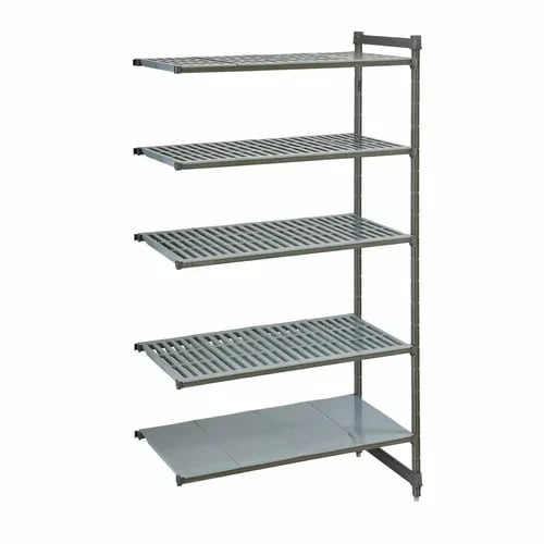 Cambro Camshelving CBA183084VS5580 5-Shelf Polypropylene Brushed Graphite Add-On Shelving Unit 30"W X 18"D X 84"H