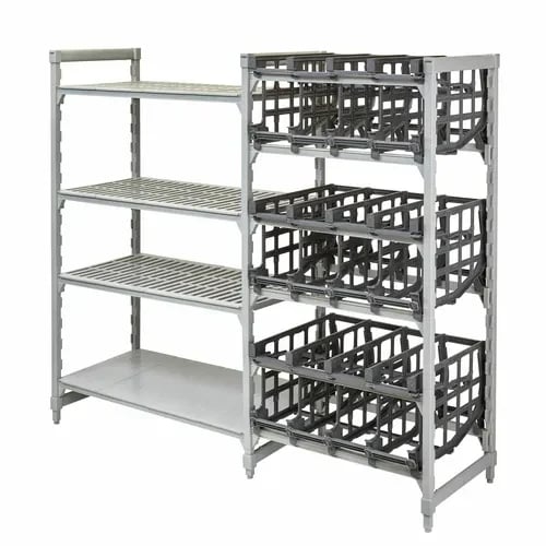 Cambro Camshelving CPA243672C96480 Premium Stationary Add-On Speckled Gray #10 Can Rack
