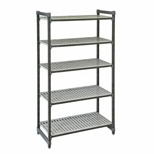 Cambro Camshelving ESU215464V5580 5-Shelf Polypropylene Brushed Graphite Shelving Kit 54"W X 21"D X 64"H
