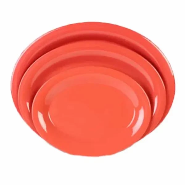 Thunder Group CR212RD Orange 12" x 9" Oval Melamine Platter | Case of 12