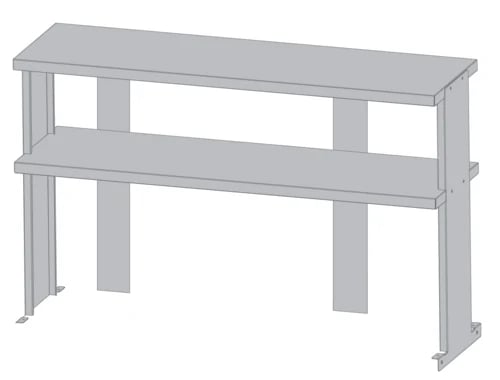 Turbo Air TSOS-6R-T Stainless Steel Double Tier Overshelf for Sandwich Prep Tables 72"W