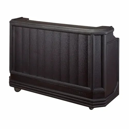 Cambro Cambar BAR730110 Black Portable Bar 7-Bottle Speed Rail Portable Bar 72-3/4"W X 26"D X 48"H — main image
