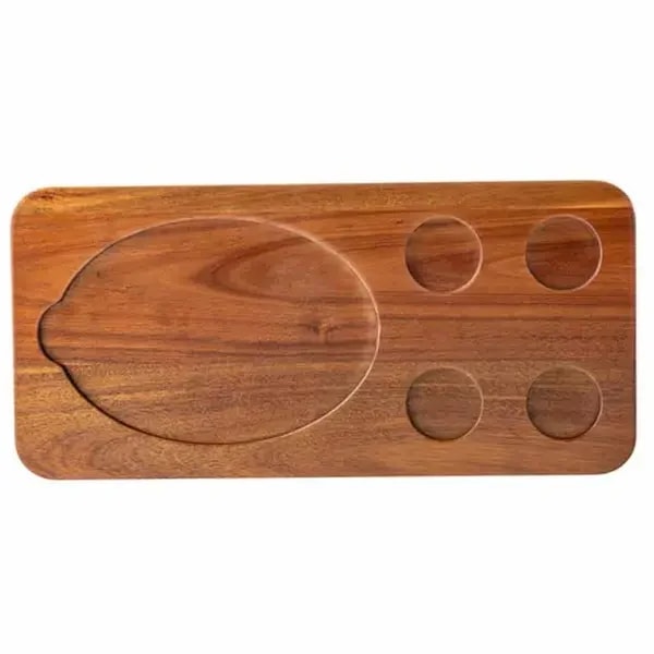 Tablecraft 10709 Acacia Wood Rectangular Fajita Serving Board 18-1/2" x 8-3/4" x 3/4 — main image