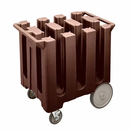 Cambro DC575131 Polyethylene 6 Dark Brown Dish Caddy With 6 Dividers — main image