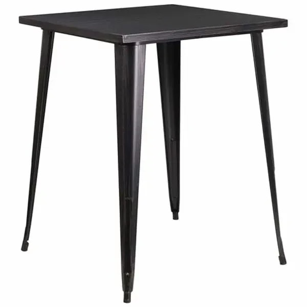Flash Furniture CH-51040-40-BQ-GG Square Bar Height Metal Black and Antique Gold Table — main image