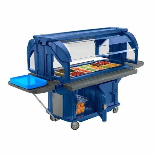 Cambro Versa Food Bar VBRUHD6186 5-Pan Navy Blue Cold Food Serving Counter — main image