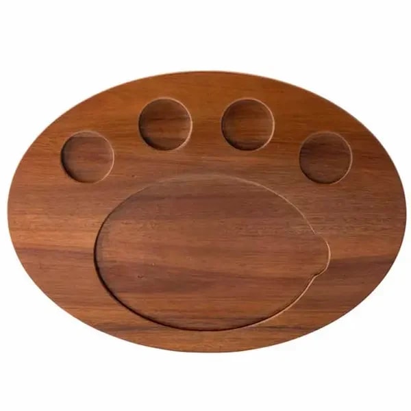 Tablecraft 10710 Acacia Wood Oval Fajita Serving Board 17" x 12-1/4" x 3/4 — main image