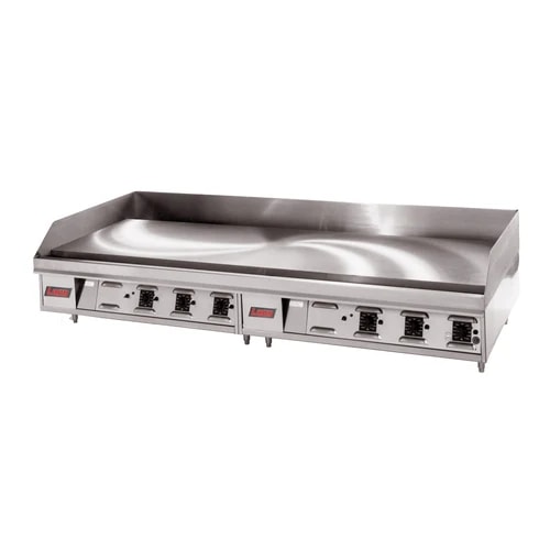 Lang 272TC Gas Countertop Griddle 72 Inch Wide Snap Action Thermostat Control Rectangle Chrome Plated 1 Inch Thick Plate Heavy-Duty — Natural Gas, 162000 BTU — main image