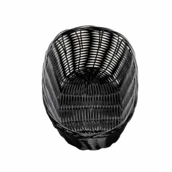 Tablecraft 2476 Black Oval Woven Basket 10" x 6-1/2" x 3 | Case of 12 — main image