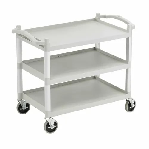 Cambro BC340KDLP480 3-Shelf 400 Lb. Capacity Speckled Gray Utility Bus Cart — main image