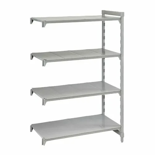 Cambro Camshelving CPA182484S4PKG 4-Shelf Polypropylene-Covered Steel Posts Speckled Gray Shelving Kit 24"W X 18"D X 84"H — main image